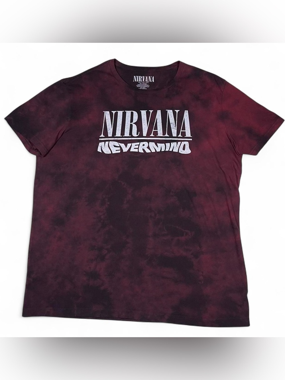 NWOT! Nirvana x American Eagle Nevermind Burgundy Tie Dye T-Shirt Men’s Size XXL